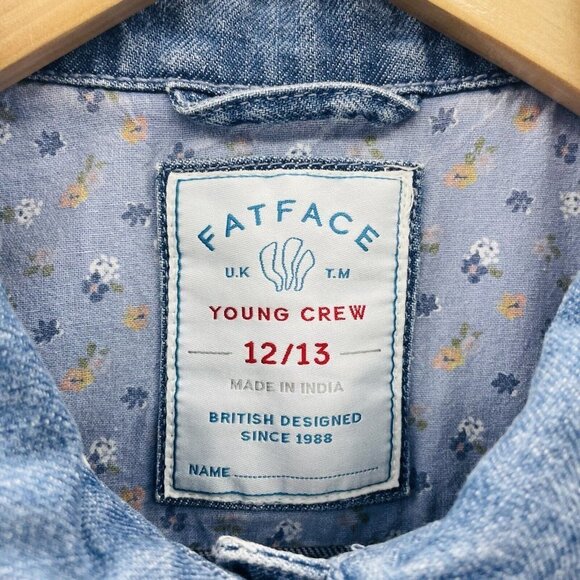 Fat Face Young Crew Youth Girls 12/13 Floral Honeybee Embroidered Denim Jacket - Picture 5 of 7
